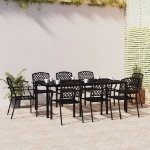 Set da Pranzo da Giardino 9 pz in Acciaio Antracite