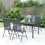 Set da Pranzo da Giardino 5 pz in Acciaio Antracite