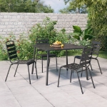 Set da Pranzo da Giardino 5 pz in Acciaio Antracite