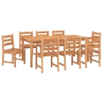 Set da Pranzo per Giardino 9 pz in Legno Massello di Teak