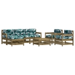 Set Divani da Giardino 7pz con Cuscini Legno Impregnato di Pino