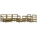 Set Divani da Giardino 7pz con Cuscini Legno Impregnato di Pino