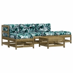 Set Divani da Giardino 6pz con Cuscini Legno Impregnato di Pino