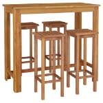 Set da Bar da Giardino 5 pz in Legno Massello di Acacia
