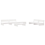 Set Divani da Giardino 6pz con Cuscini in Legno Massello Bianco