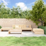 Set Divani da Giardino 5 pz con Cuscini in Legno Massello