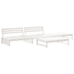 Set Divani da Giardino 4pz con Cuscini in Legno Massello Bianco