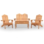 Set Salotto da Giardino Adirondack 4pz Legno Massello di Acacia