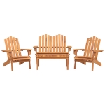 Set Salotto da Giardino Adirondack 4pz Legno Massello di Acacia