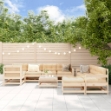 Set Divani da Giardino 10 pz con Cuscini in Legno Massello