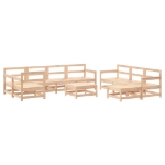 Set Divani da Giardino 10 pz con Cuscini in Legno Massello