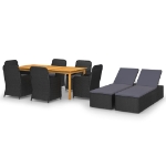 Set da Pranzo da Giardino 9 pz Nero