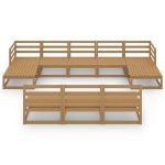 Set Divani da Giardino 10 pz in Legno Massello di Pino