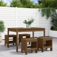 Set da Pranzo da Giardino 5 pz ambra in Legno Massello di Pino