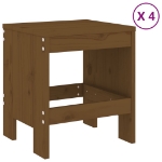 Set da Pranzo da Giardino 5 pz ambra in Legno Massello di Pino
