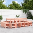 Set da Pranzo per Giardino 17 pz in Legno Massello di Douglas