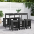 Set Bar da Giardino 7 pz Grigio in Legno Massello di Pino