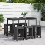 Set Bar da Giardino 7 pz Grigio in Legno Massello di Pino