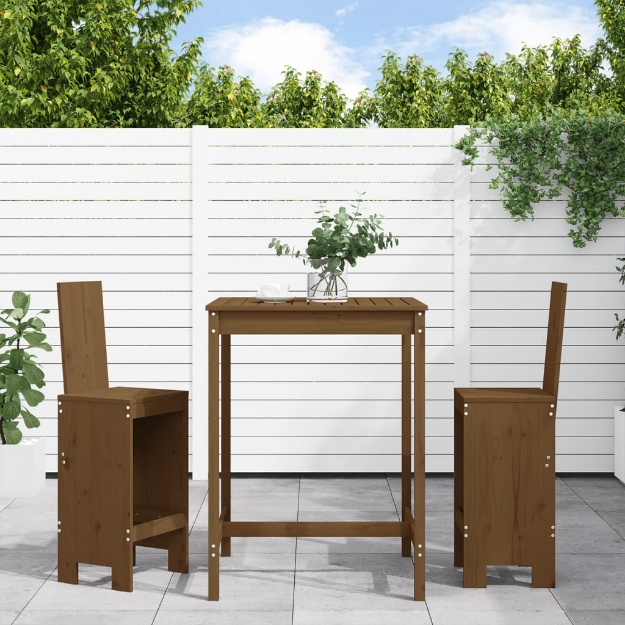 Set Bar da Giardino 3 pz ambra in Legno Massello di Pino