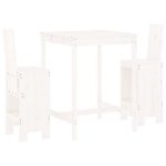 Set Bar da Giardino 3 pz Bianco in Legno Massello di Pino