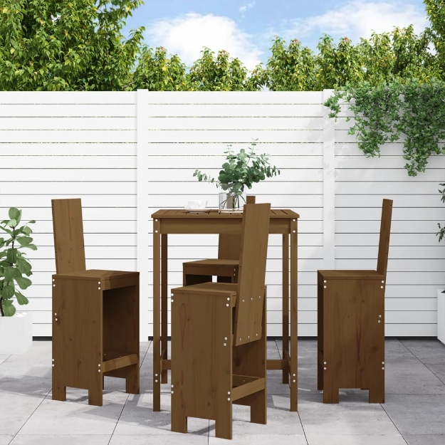 Set Bar da Giardino 5 pz ambra in Legno Massello di Pino