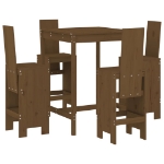 Set Bar da Giardino 5 pz ambra in Legno Massello di Pino