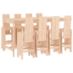 Set Bar da Giardino 9 pz in Legno Massello di Pino