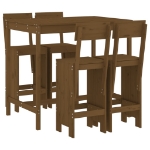 Set Bar da Giardino 5 pz ambra in Legno Massello di Pino