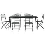 Set da Pranzo da Giardino 7pz Antracite in Rete Metallica