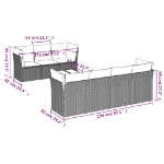 Set Divano da Giardino 8pz con Cuscini Grigio Chiaro Polyrattan