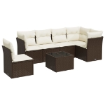 Set Divani da Giardino con Cuscini 7pz Nero Polyrattan