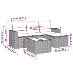 Set Divano da Giardino 5 pz con Cuscini Beige in Polyrattan