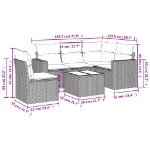 Set Divani da Giardino 6 pz con Cuscini Marrone in Polyrattan