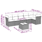 Set Divani da Giardino 7 pz con Cuscini Beige in Polyrattan