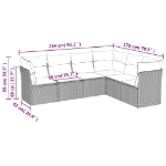 Set Divani da Giardino 6 pz con Cuscini Marrone in Polyrattan