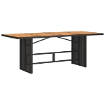 Set da Pranzo da Giardino 9 pz con Cuscini Nero in Polyrattan