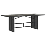 Set da Pranzo da Giardino 7 pz Nero con Cuscini in Polyrattan