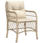 Set da Pranzo da Giardino 9 pz con Cuscini Beige in Polyrattan