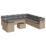 Set Divani da Giardino 12 pz con Cuscini Beige in Polyrattan