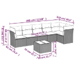 Set Divani da Giardino 7 pz con Cuscini Grigio in Polyrattan