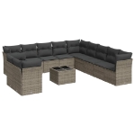 Set Divani da Giardino 12 pz con Cuscini Grigio in Polyrattan