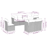 Set Divano da Giardino 8pz con Cuscini Grigio Chiaro Polyrattan