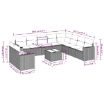 Set Divani da Giardino 11 pz con Cuscini Beige in Polyrattan