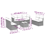 Set Divani da Giardino 8 pz con Cuscini Marrone in Polyrattan
