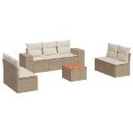 Set Divano da Giardino 8 pz con Cuscini Beige in Polyrattan