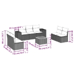 Set Divano da Giardino 8 pz con Cuscini Beige in Polyrattan