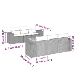 Set Divani da Giardino 7 pz con Cuscini Beige in Polyrattan