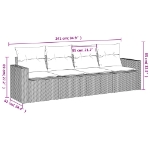 Set Divano da Giardino 4 pz con Cuscini Beige in Polyrattan