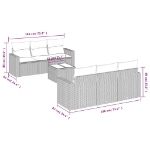 Set Divani da Giardino con Cuscini 7pz Nero Polyrattan