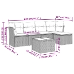Set Divano da Giardino 6 pz con Cuscini Nero in Polyrattan